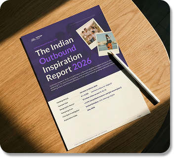 The Indian Outbound Inspiration Report 2026 on a desk